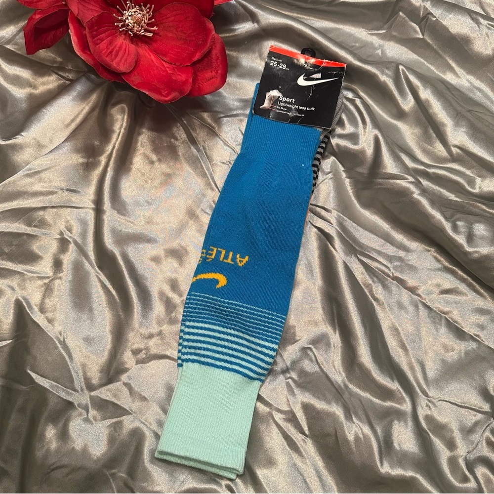 🌹VINTAGE Nike ATLETICO NWT Men's Blue and Yellow Soccer Socks